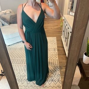 Davids Bridal Green Wrap Dress